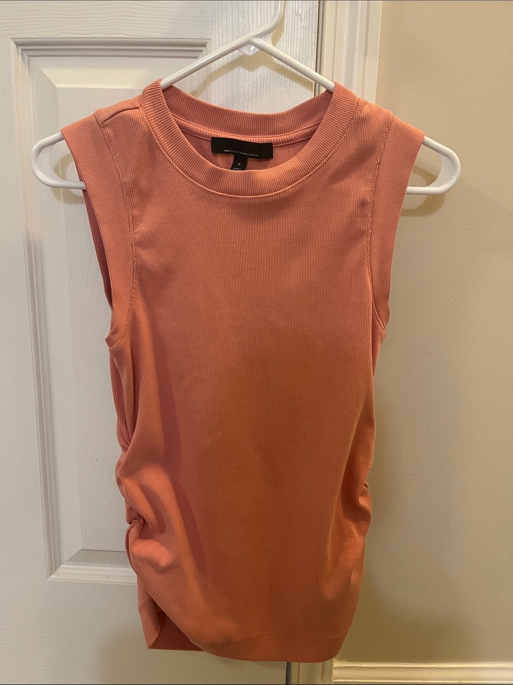 White House Black Market Coral Sleeveless Ribbed Tank